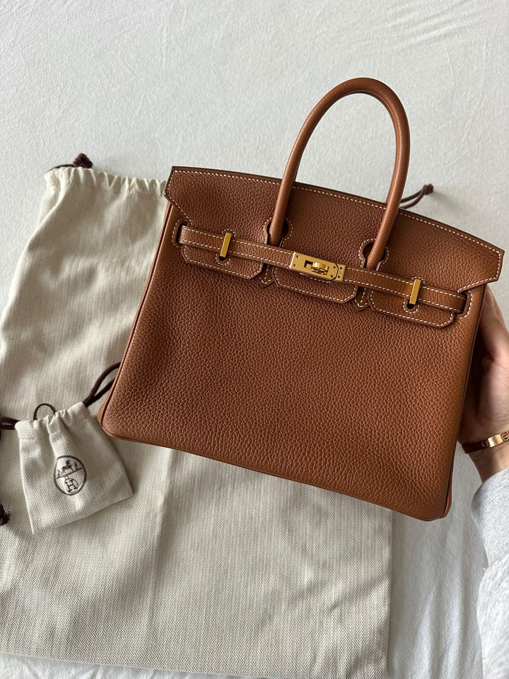 WA/Email to Purchase only- HERMÈS Gold Togo Leather with GHW Birkin 25 Stamp X 2016