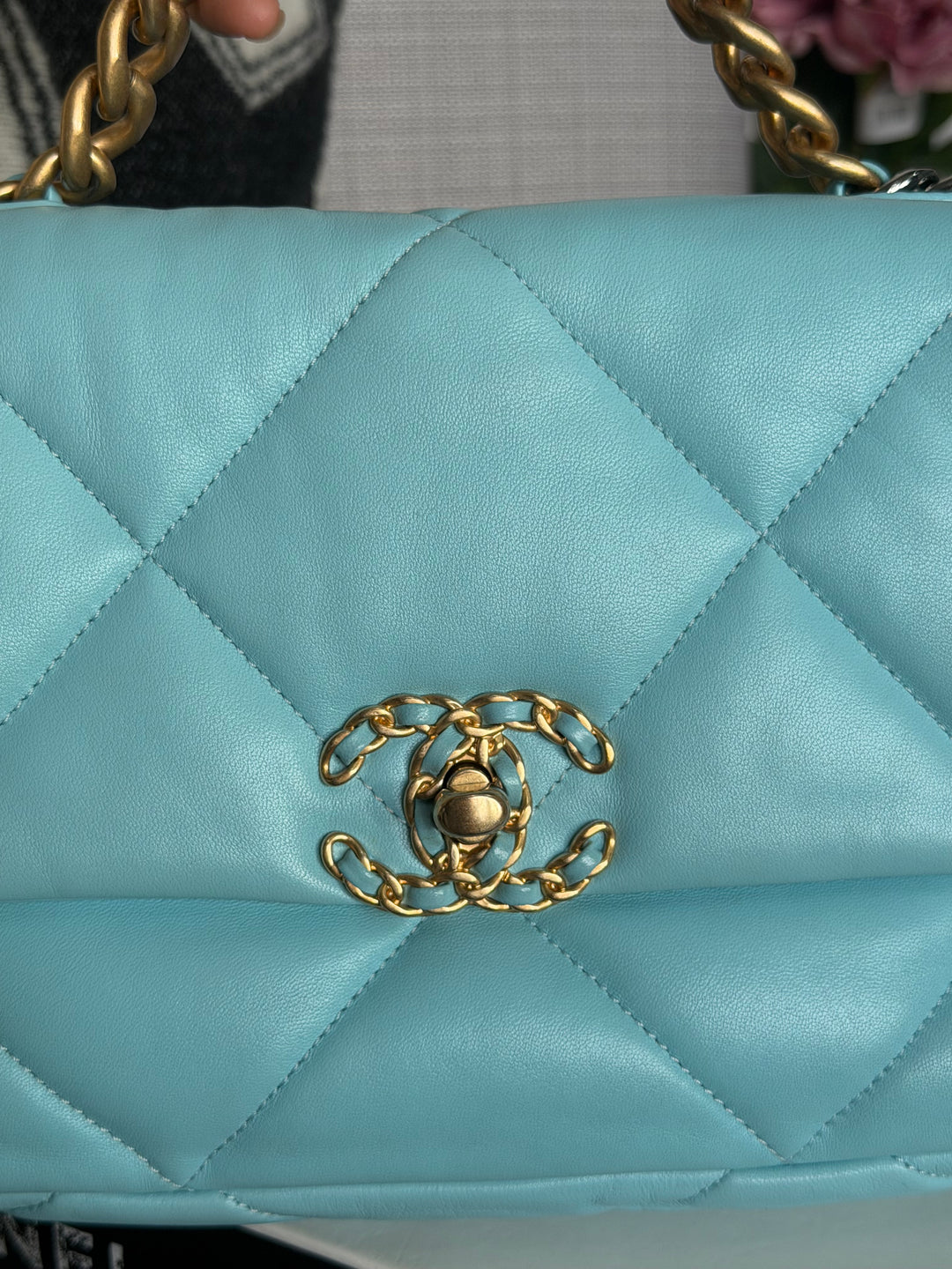 CHANEL 21S series 31 Blue Lambskin 19 Flap Bag size SMALL 2021