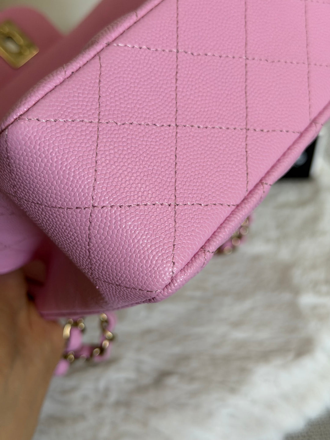 CHANEL 23P Mauve Pink Caviar Small Timeless Classic Double Flap Bag 2023