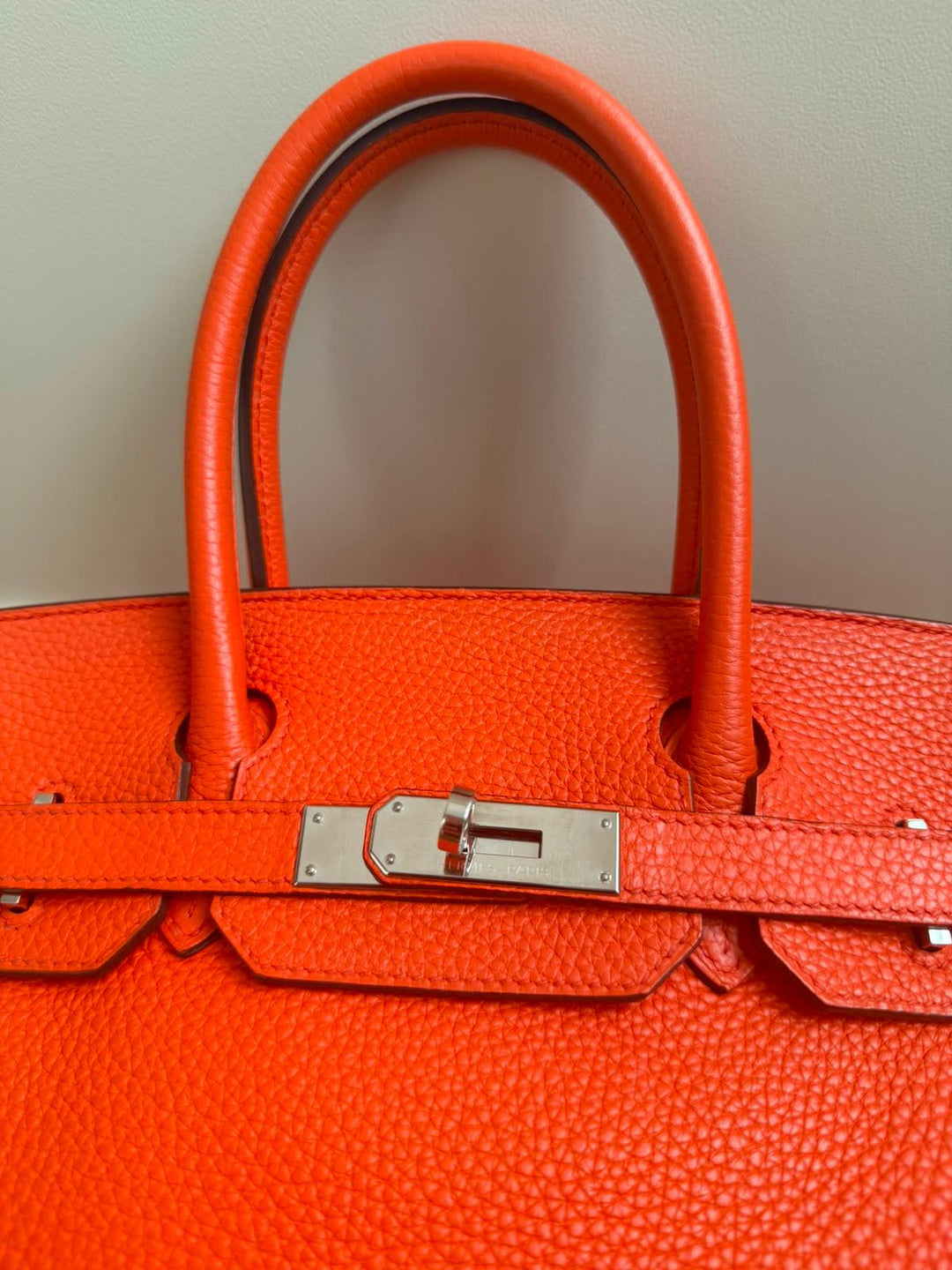 HERMÈS Orange Togo Leather PHW Birkin 30 Stamp X 2016