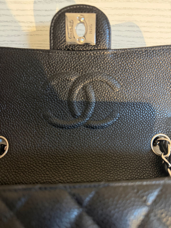 CHANEL series 9 Black Caviar SHW Vintage Mini Flap Bag