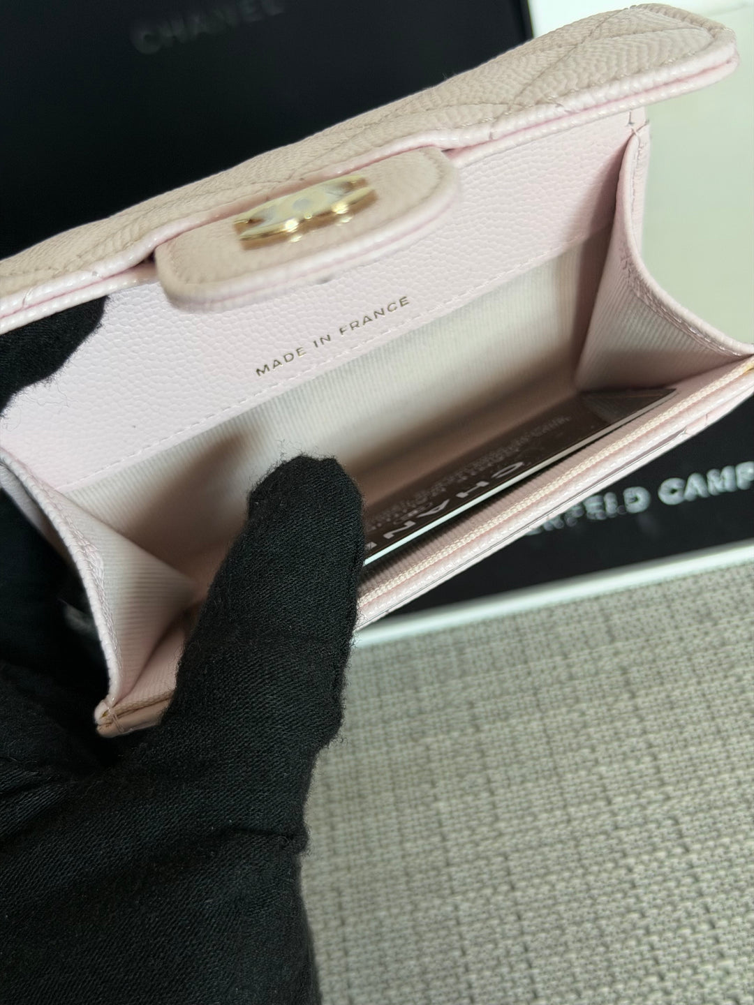 Chanel 22P Pink Caviar LGHW Classic Snap Flap Card Holder 2022