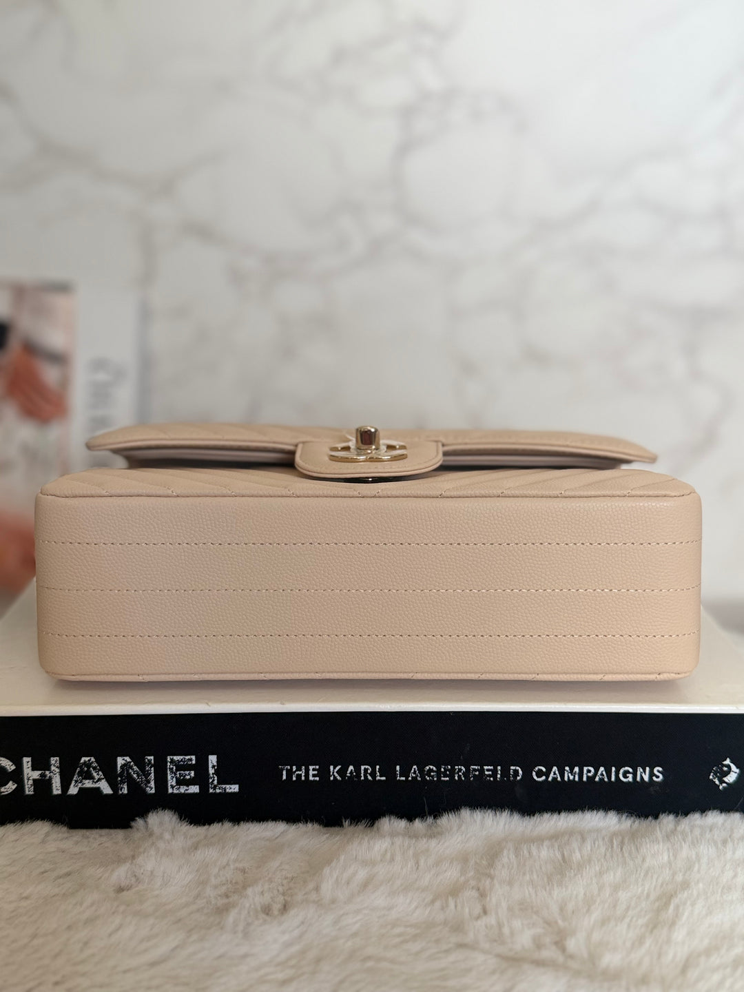 CHANEL series 31 Beige Caviar LGHW Chevron Small timeless Classic double flap Bag 2020/2021