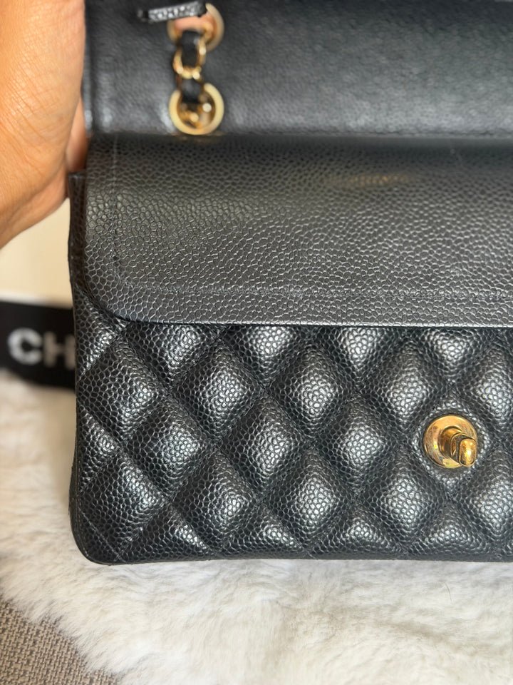 CHANEL series 29 Black Caviar GHW Medium ML Timeless Classic Double Flap Bag 2020
