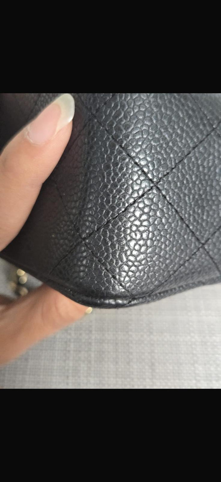 CHANEL series 20 Black Caviar Brushed GHW Mini rectangular Flap Bag