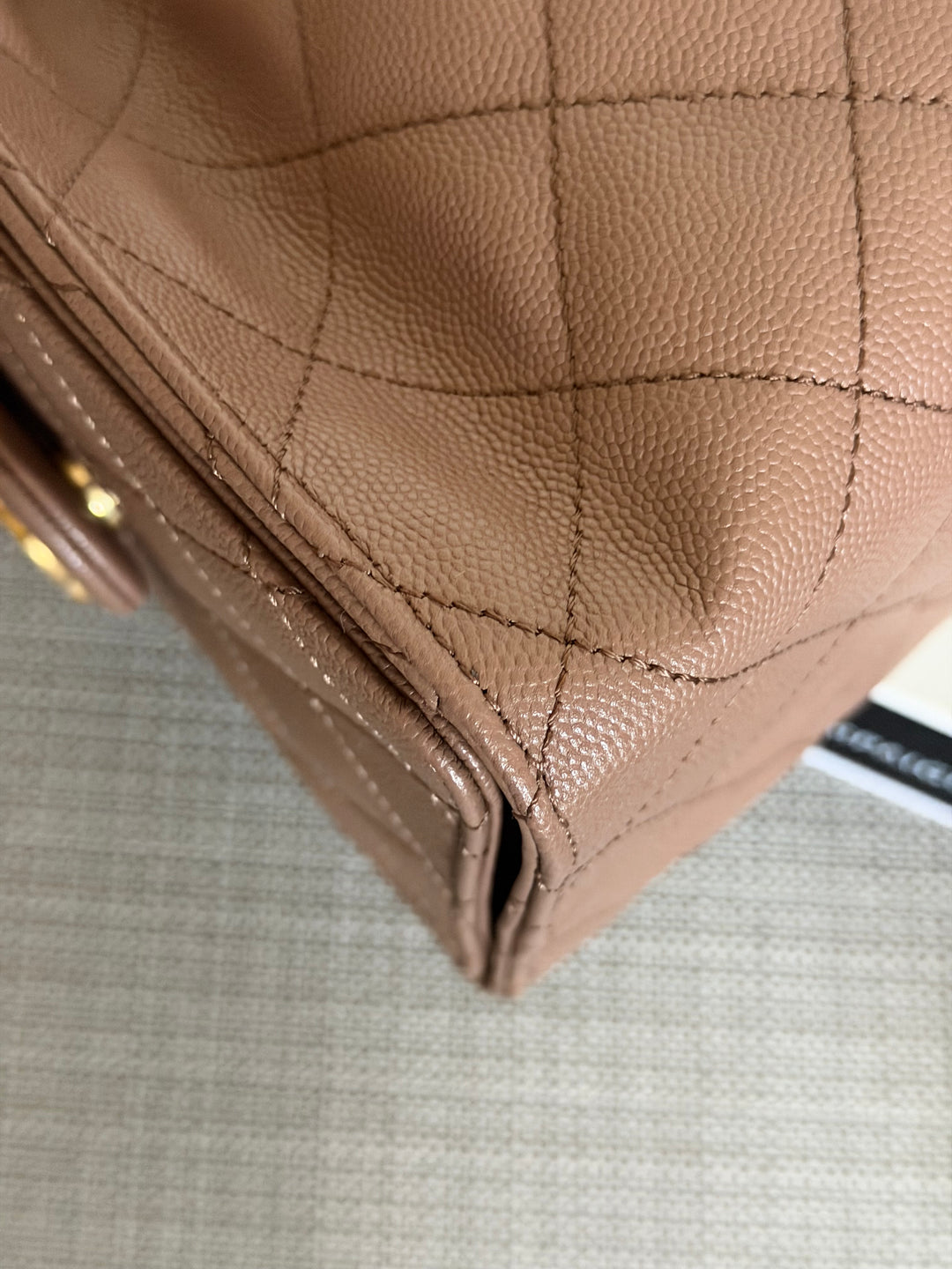 CHANEL 26P collection Brown Caviar 25 Hobo Bag Aged GHW Size SMALL