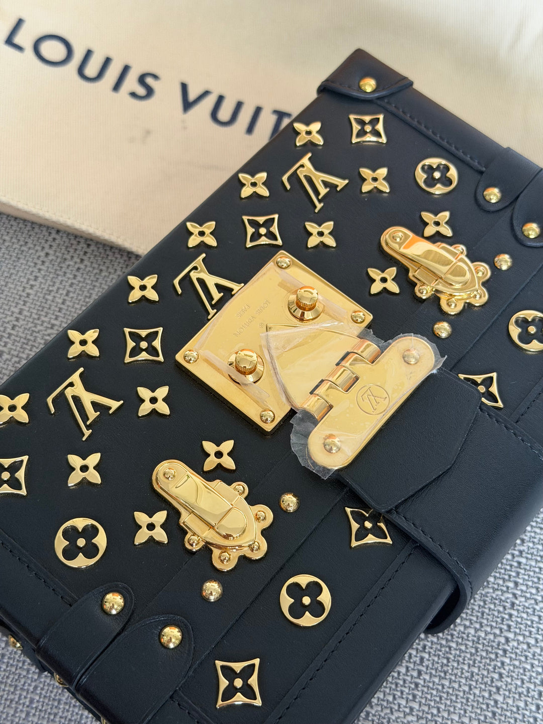 LOUIS VUITTON LV Petite Malle in Metal Black and Gold