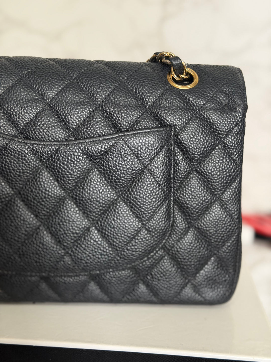 CHANEL series 16 Black Caviar GHW Medium ML Timeless Classic Double Flap bag 2011/2012