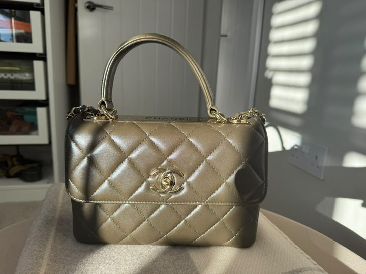 CHANEL series 23 2016 Khaki Green Lambskin LGHW Trendy CC Flap bag size Small with detachable chain