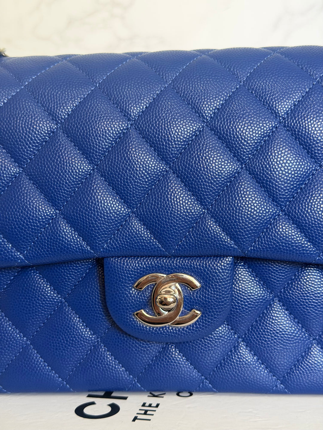CHANEL Dark Blue Caviar SHW Medium ML Classic Timeless Double Flap Bag 21K collection 2021