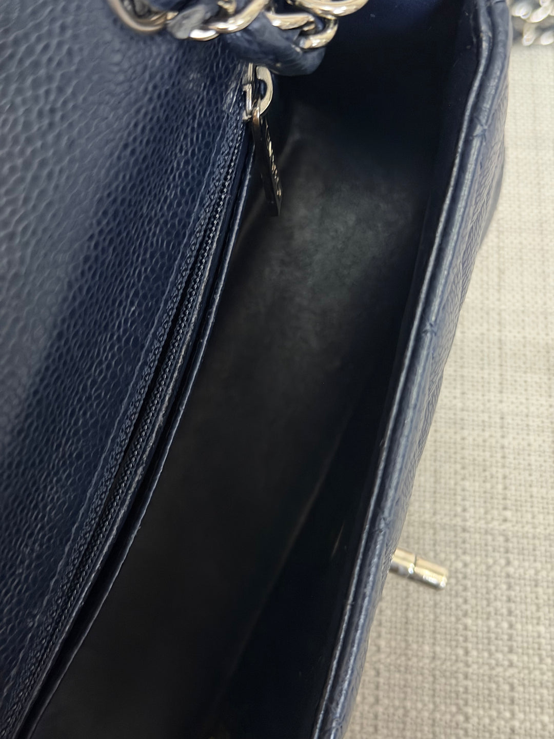 CHANEL series 19 Navy Caviar SHW Mini Rectangular Flap Bag 2014