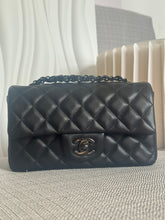 Load image into Gallery viewer, Chanel 2021 21B So Black Hardware Black Lambskin Mini Rectangular Flap Bag
