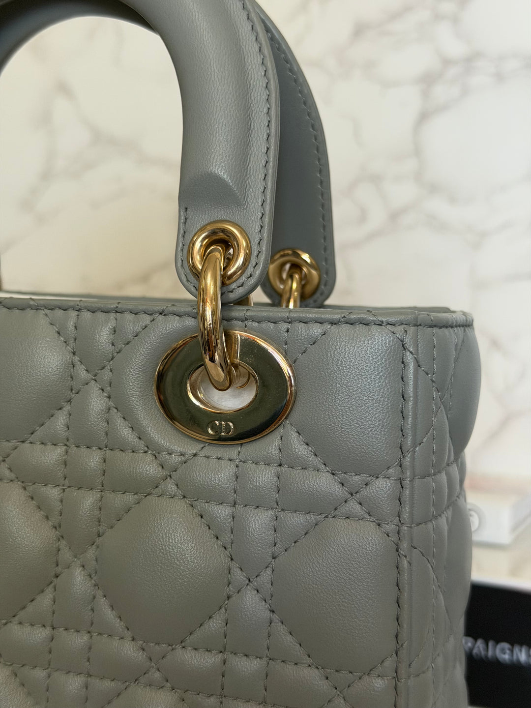 DIOR Lady Dior Grey Lambskin ABCDior size Small 2022 LGHW