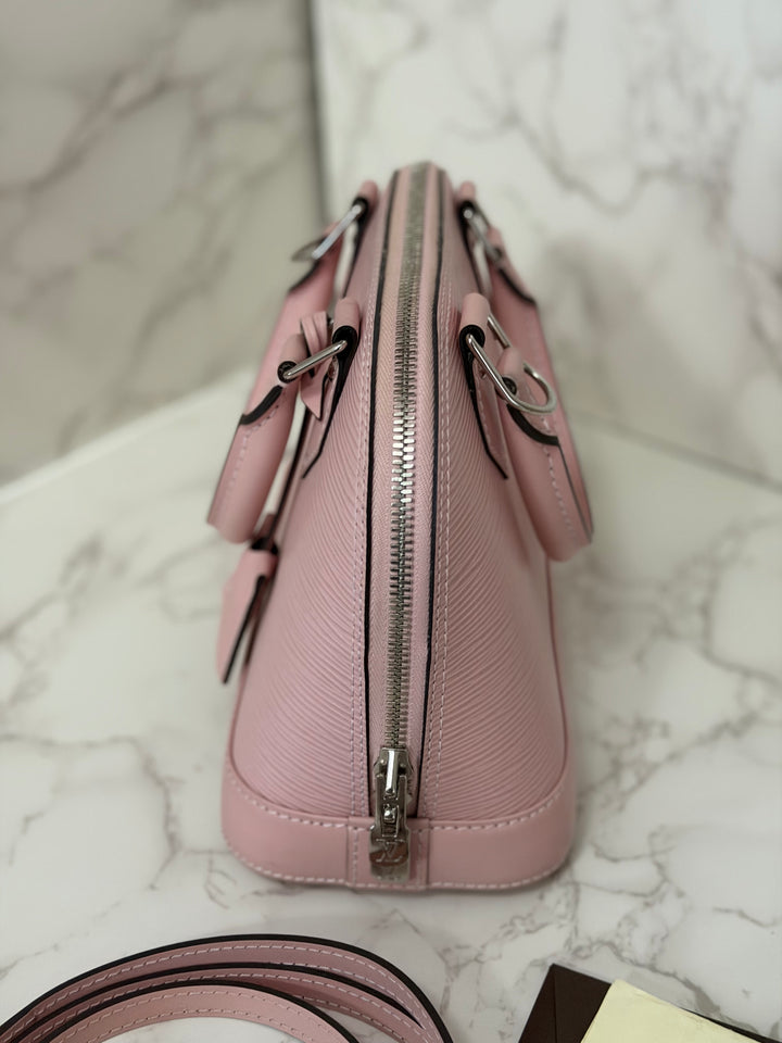 LOUIS VUITTON LV Alma BB in Rose Ballerine Epi Leather with Shiny Silver Hardware 2017