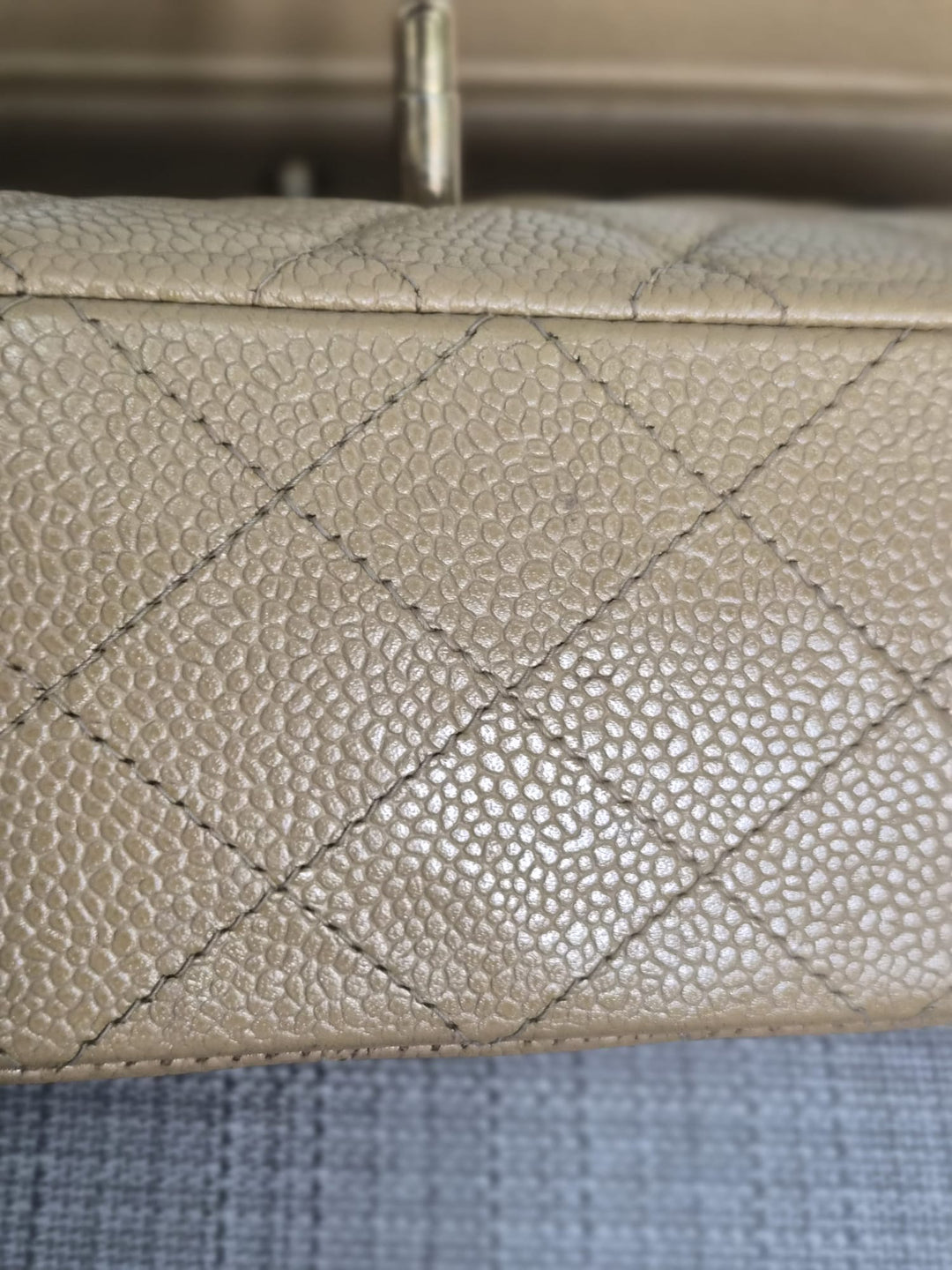 CHANEL Series 9 Vintage Dark Beige Caviar 24K GHW Medium Timeless Classic Double Flap Bag