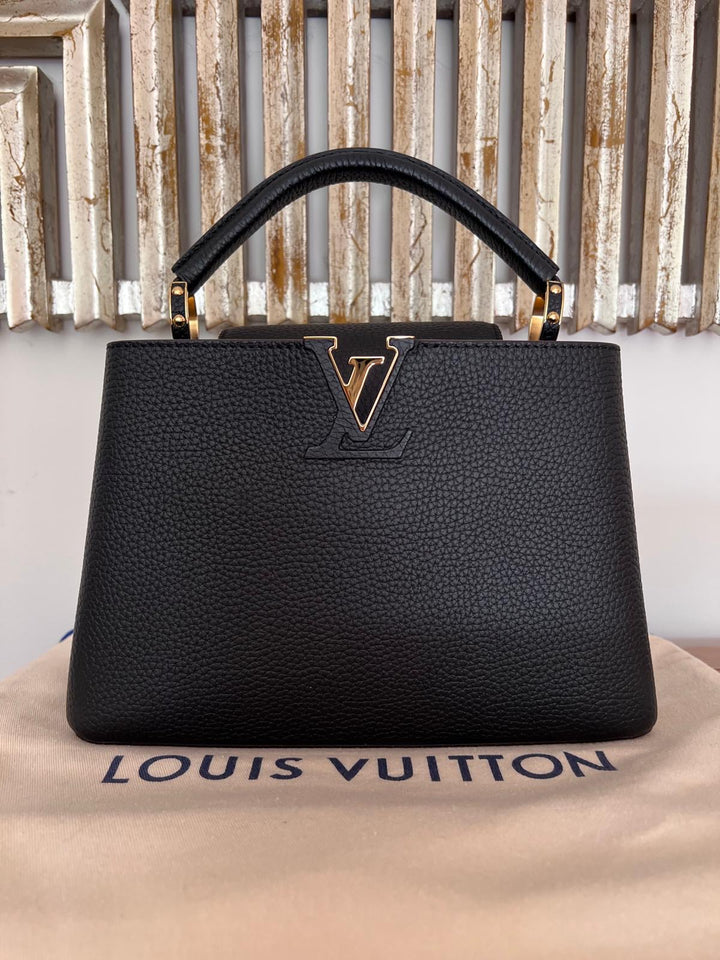 LOUIS VUITTON LV Black Caviar GHW Capucines BB