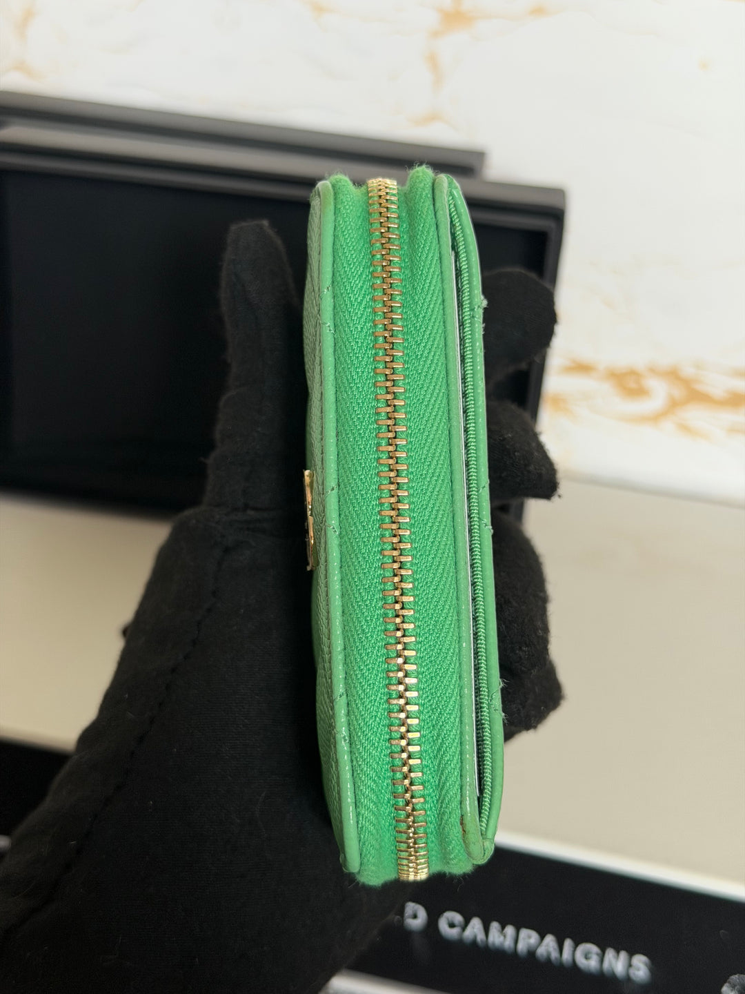 CHANEL 21P series 31 Green Caviar LGHW Zippy Coin Purse