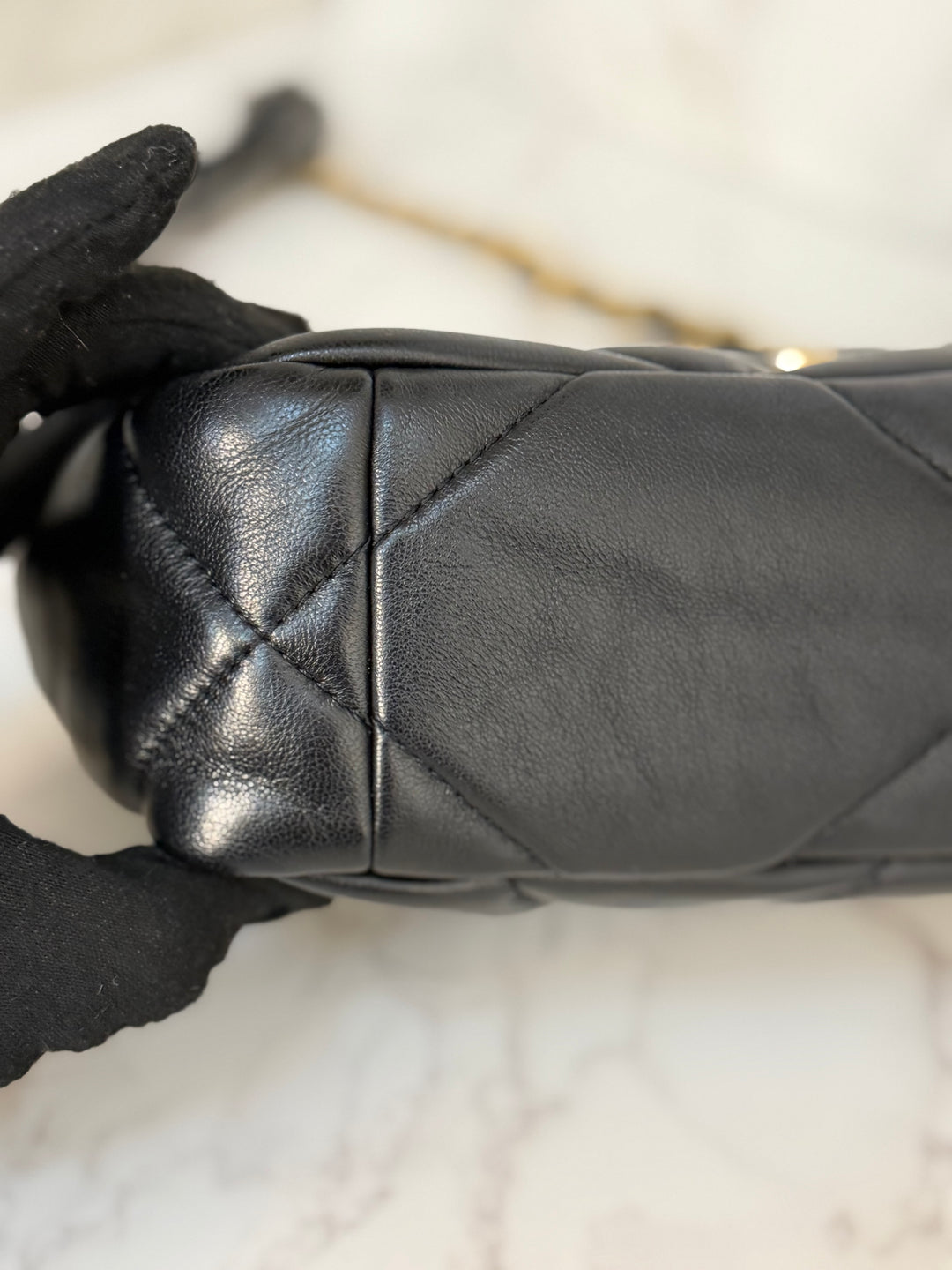 CHANEL 19 Size Small series 31 2020/2021 Black Lambskin Mixed HW Top Handle Flap Bag