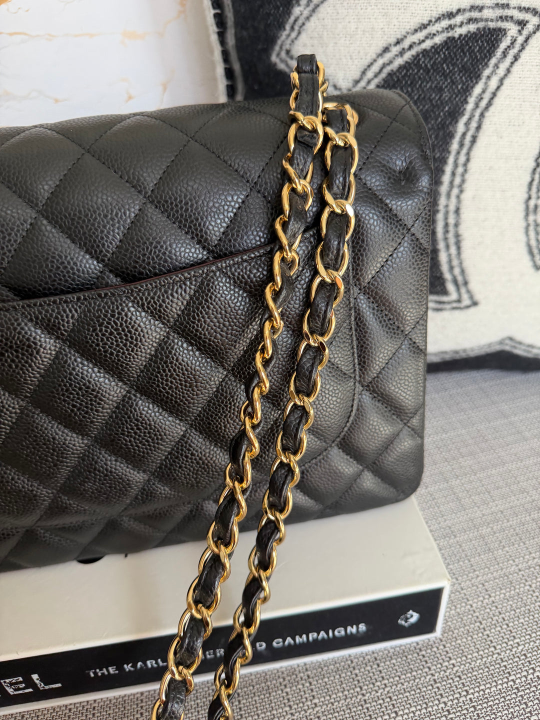 CHANEL series 15 Black Caviar GHW Jumbo Timeless Classic Double Flap Bag 2011