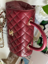 Load image into Gallery viewer, Chanel 21A 2021 Fall/Winter collection Burgundy caviar LGHW Coco Handle Flap Bag size Small with detachable Shoulder Strap
