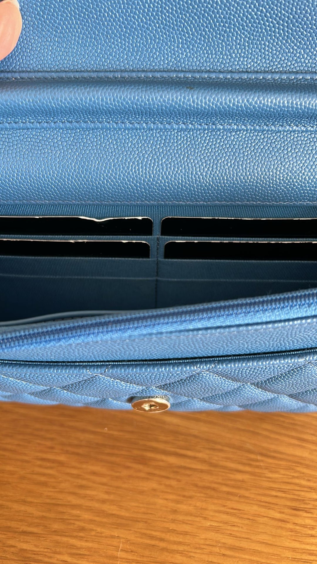 CHANEL series 30 Blue Jean Caviar LGHW Classic Wallet On Chain (WOC) 2020