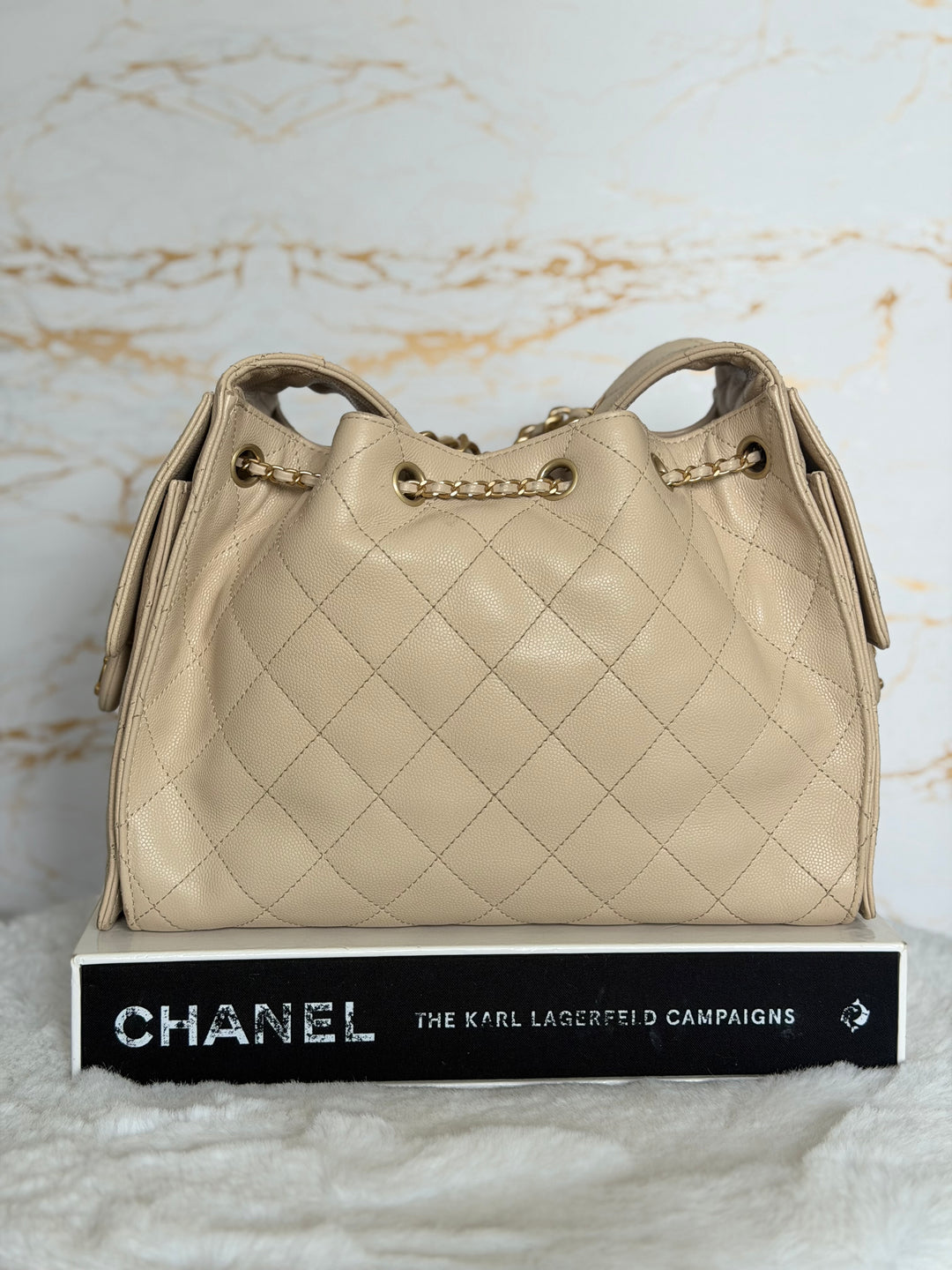 CHANEL Beige Caviar Aged GHW 25 Hobo Bag size SMALL 2025 25S collection