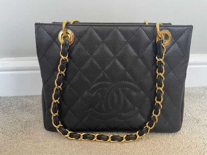 Petite Timeless Tote (PTT) in Black caviar GHW series 14 2011