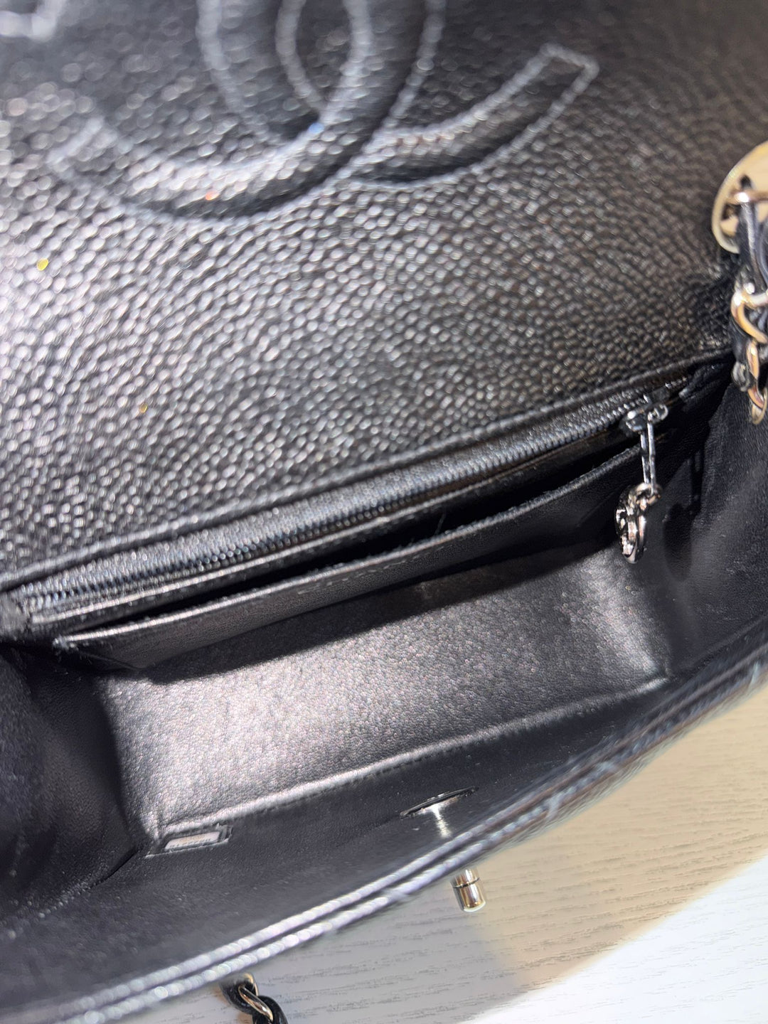 CHANEL series 9 Black Caviar SHW Vintage Mini Flap Bag