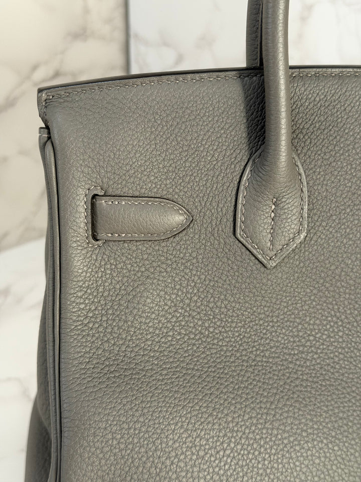 Hermes Birkin 30 Gris Meyer Togo Leather GHW Stamp U 2022