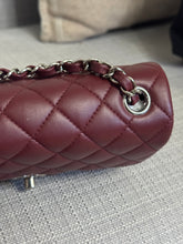 Load image into Gallery viewer, Chanel series 28 2019 Burgundy Lambskin Silver HW Mini Rectangular Flap Bag
