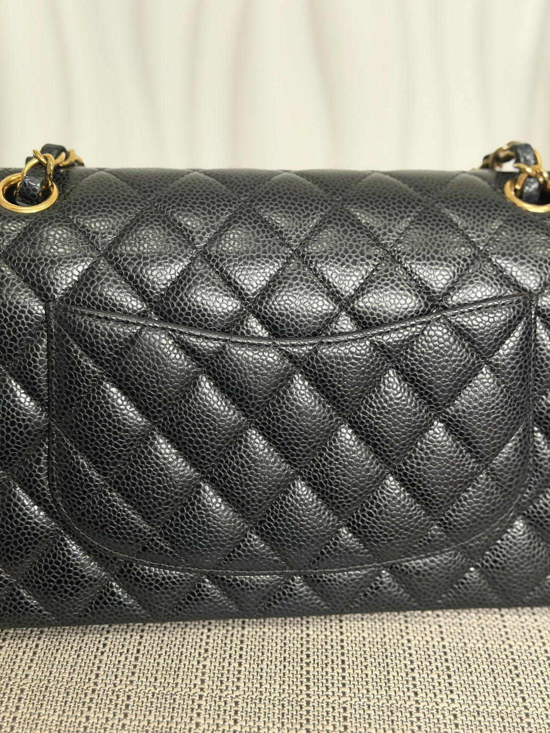 CHANEL 2022 Black Caviar GHW Timeless Classic Medium ML 11.12 Double Flap Bag