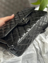 Load image into Gallery viewer, CHANEL So Black Glazed Calf Skin So Black Hardware series 30 Small classic double flap bag
