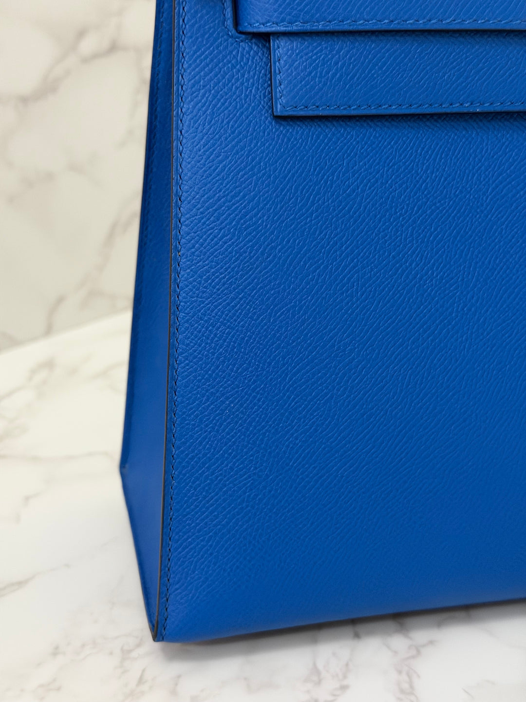 Hermes Blue Hydra Epsom Sellier Kelly 28 GHW Stamp C 2018