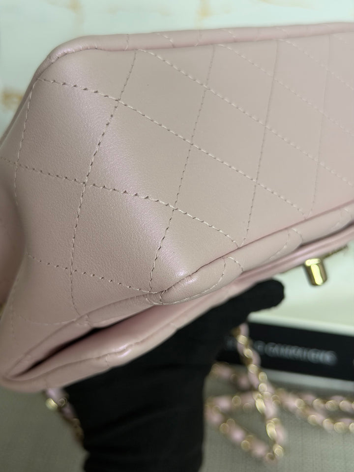 CHANEL 21S Light Pink Calf Skin LGHW Mini rectangular flap bag series 31 2021 *super rare*