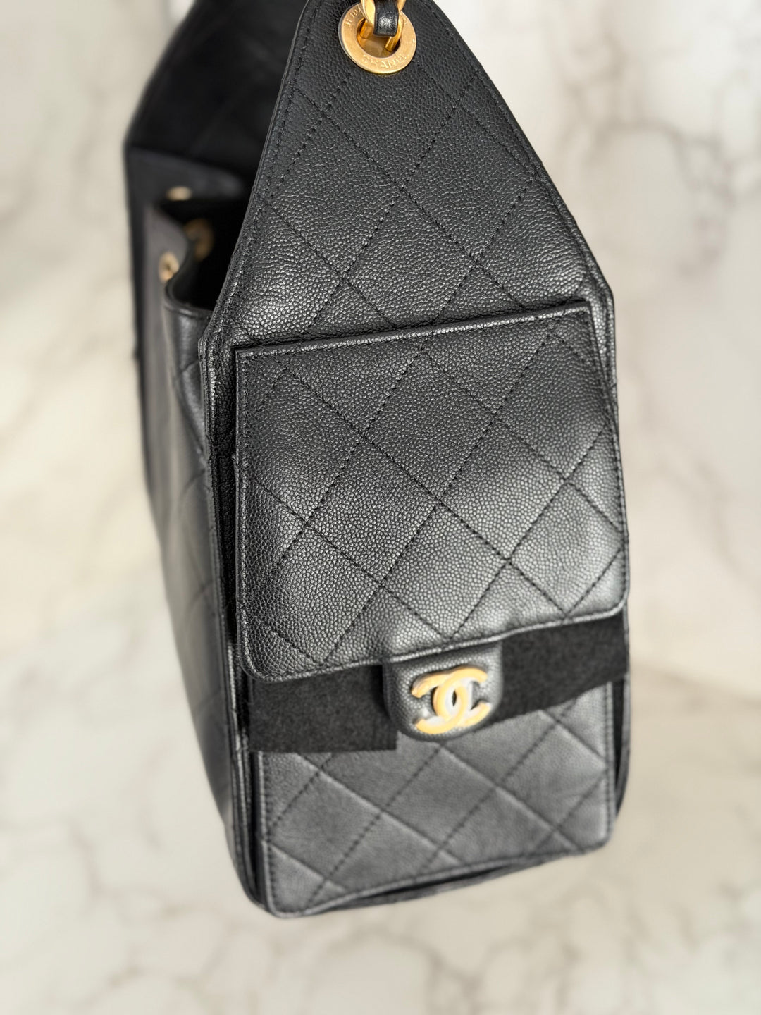 CHANEL 25 2025 size SMALL in Black Caviar Aged GHW Hobo Bag