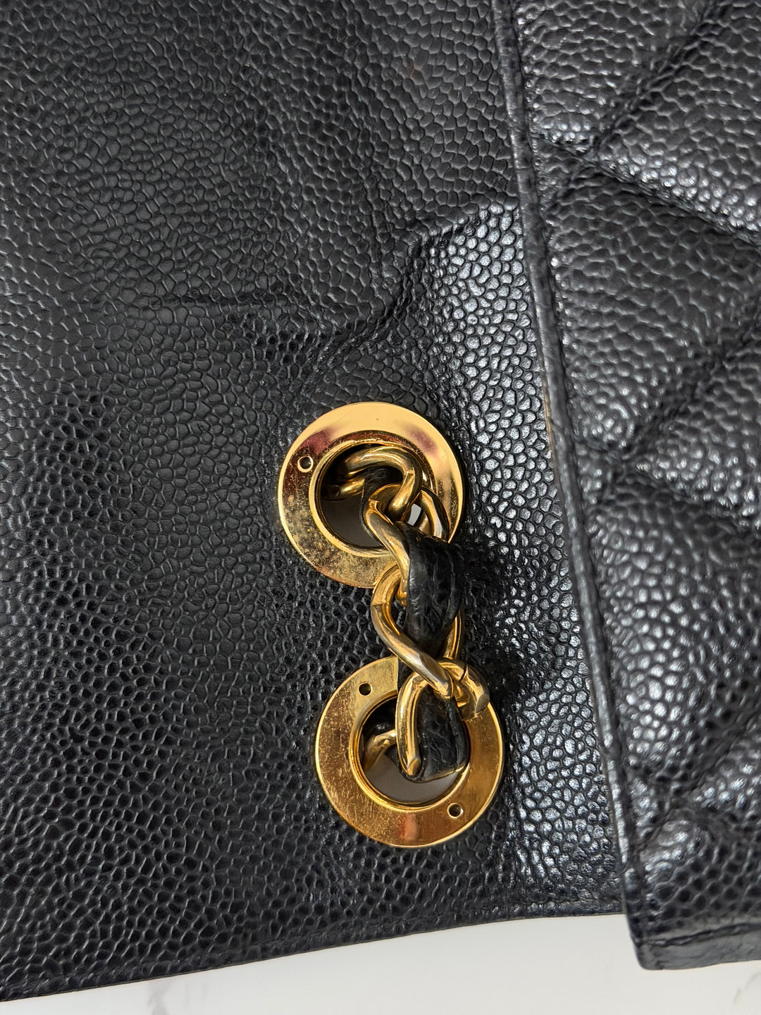 Chanel Series 7 24K GHW Black Caviar Vintage Jumbo Single Flap Bag 2008/2009