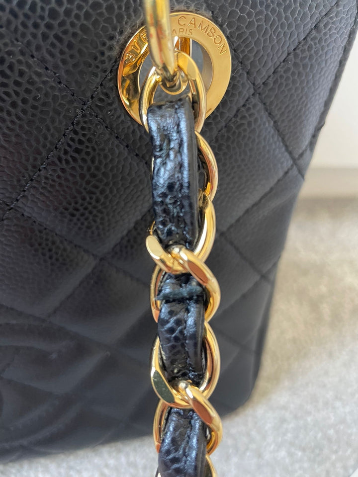 Petite Timeless Tote (PTT) in Black caviar GHW series 14 2011