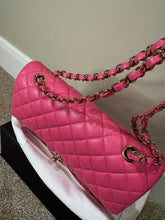Load image into Gallery viewer, CHANEL 21C collection series 30 Barbie Pink Caviar LGHW Medium Timeless Classic Double Flap Bag
