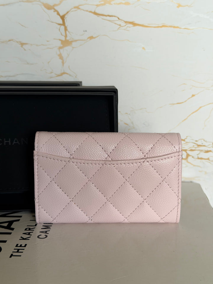 Chanel 22P Pink Caviar LGHW Classic Snap Flap Card Holder 2022