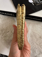 Load image into Gallery viewer, Chanel 19A Gold Calf skin Croc Embossed Mini O Case with Aged GHW
