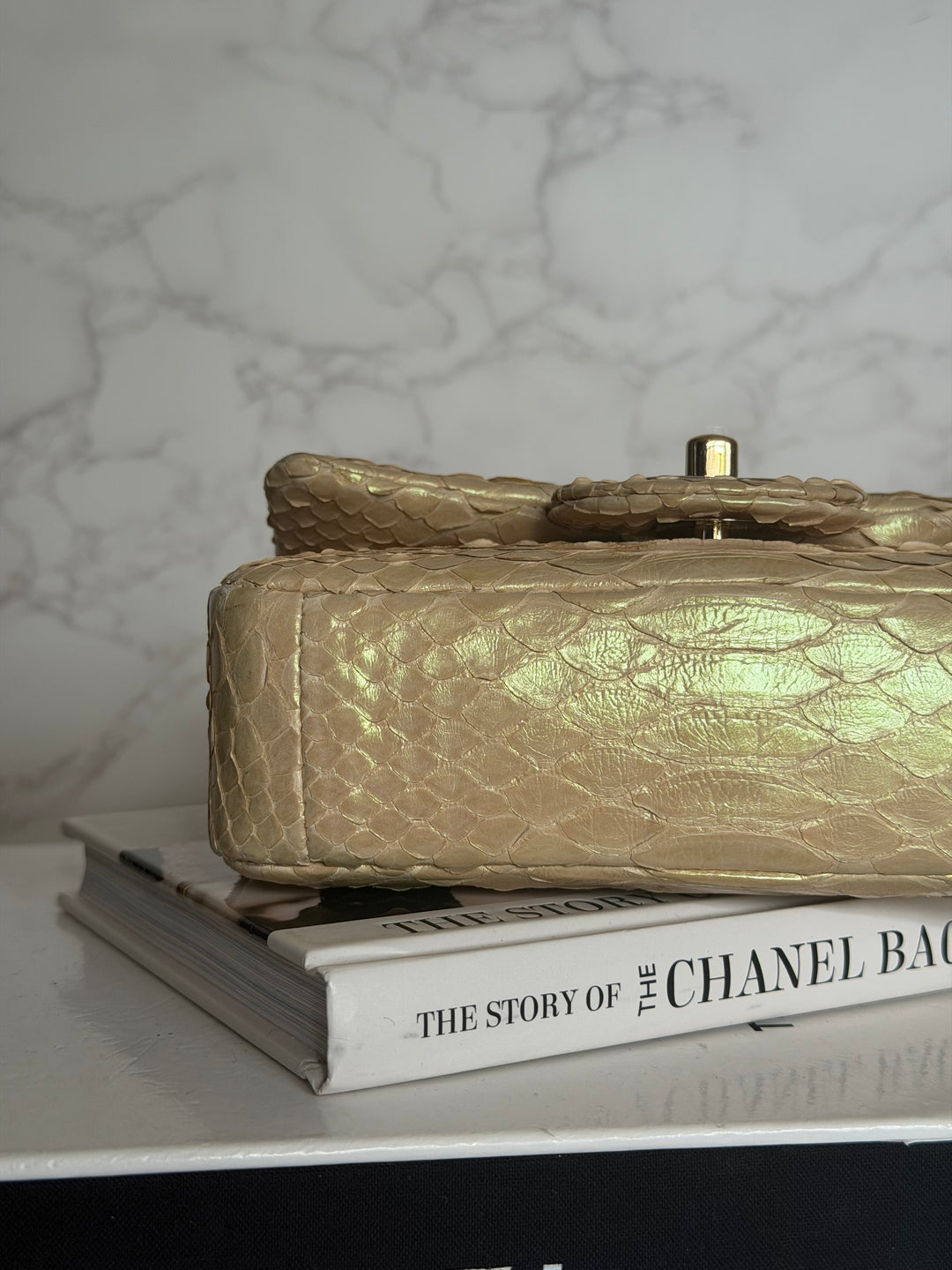 CHANEL series 20 Iridescent Ivory Llizard Exotic skin Extra Mini Rectangular Flap Bag LGHW