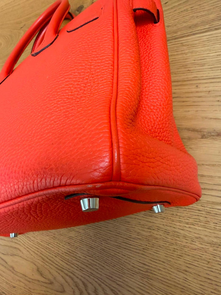 HERMÈS Orange Togo Leather PHW Birkin 30 Stamp X 2016