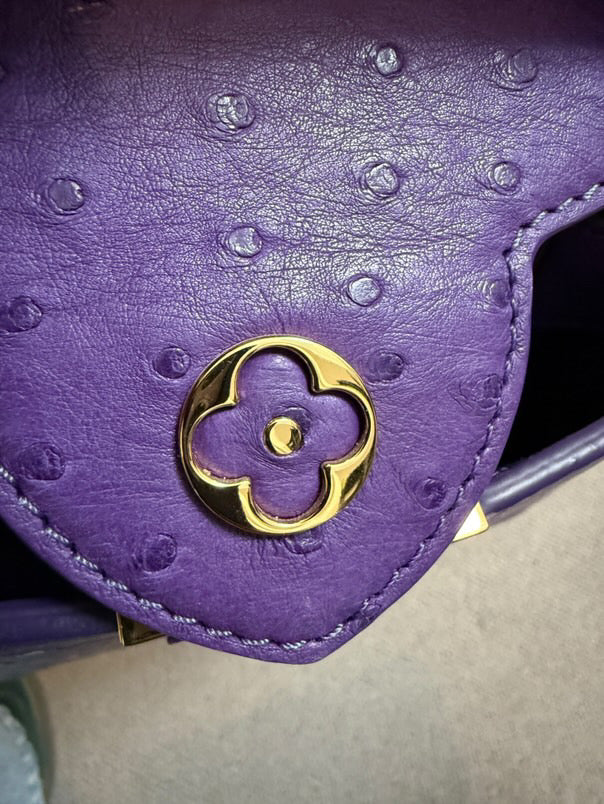 LOUIS VUITTON LV Mini Capucines LGHW Amethyst Ostrich Leather with detachable strap