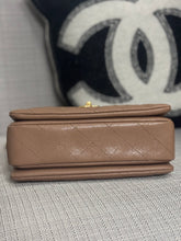 Load image into Gallery viewer, Chanel 22K 2022 Fall/Winter collection Dark Beige caviar Aged GHW Coco First Flap Bag in Small (9 in)

