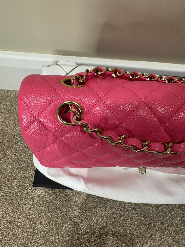 CHANEL 21C collection series 30 Barbie Pink Caviar LGHW Medium Timeless Classic Double Flap Bag