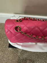 Load image into Gallery viewer, CHANEL 21C collection series 30 Barbie Pink Caviar LGHW Medium Timeless Classic Double Flap Bag
