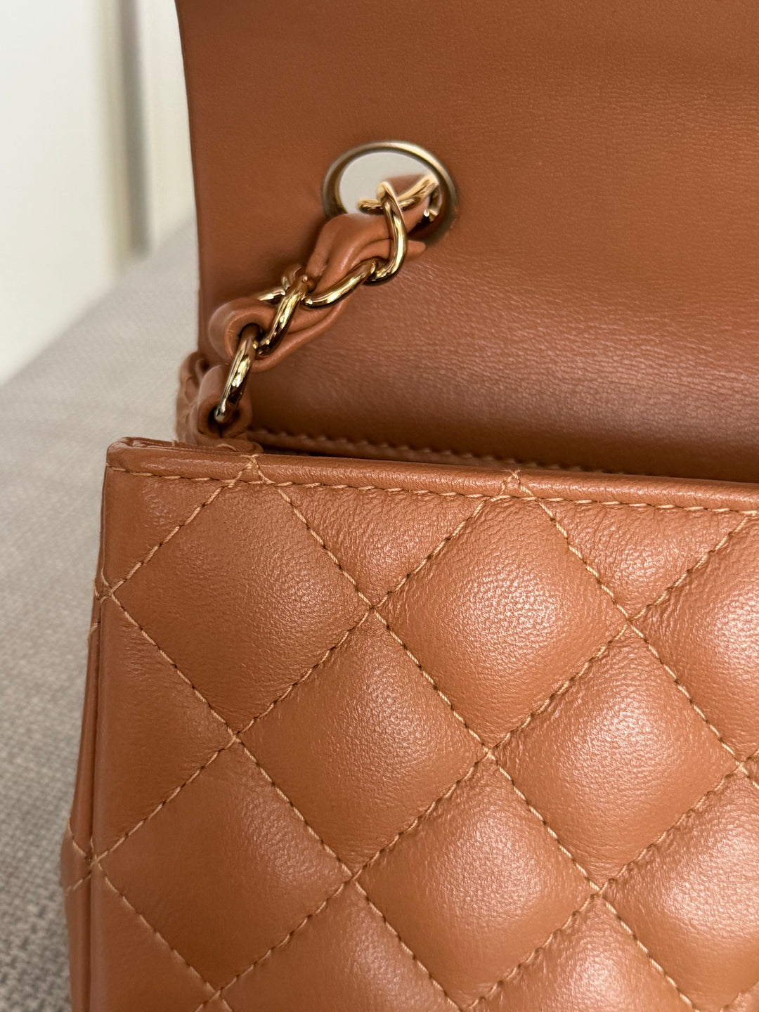 CHANEL 22S collection Caramel Brown NB356 Lambskin LGHW Mini Rectangular Flap Bag 2022