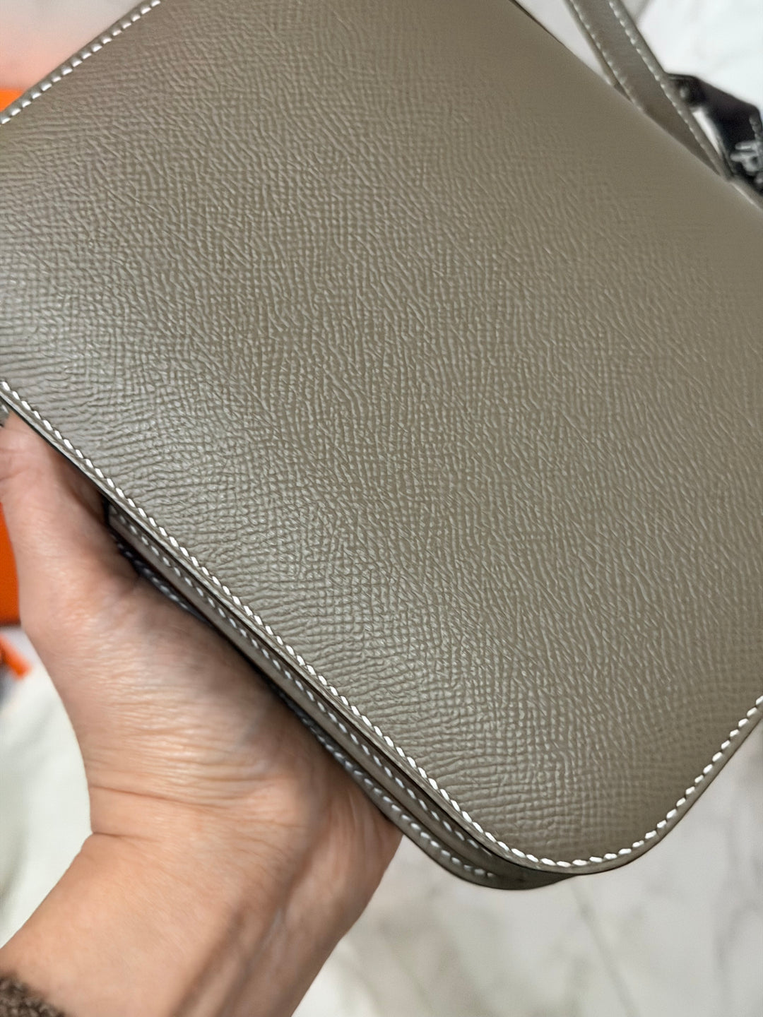 Hermes Constance 18 Etoupe Epsom Leather GHW Flap Bag Stamp D 2019