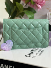 Load image into Gallery viewer, Chanel 23P Tiffany Green Caviar LGHW Classic Wallet on Chain (WOC)
