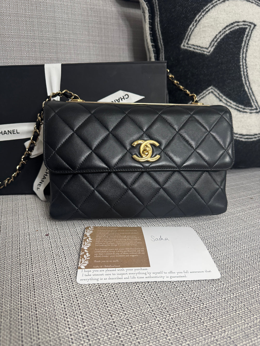Chanel series 29 (2019) Black Lambskin LGHW Trendy CC Shoulder Flap Bag